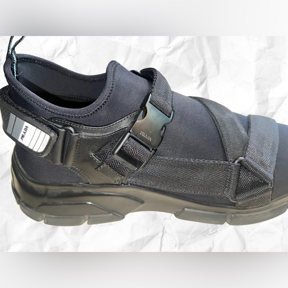 Prada Sport Men’s Black Neoprene 6 Sneakers with Athletic Straps - Picture 3 of 13
